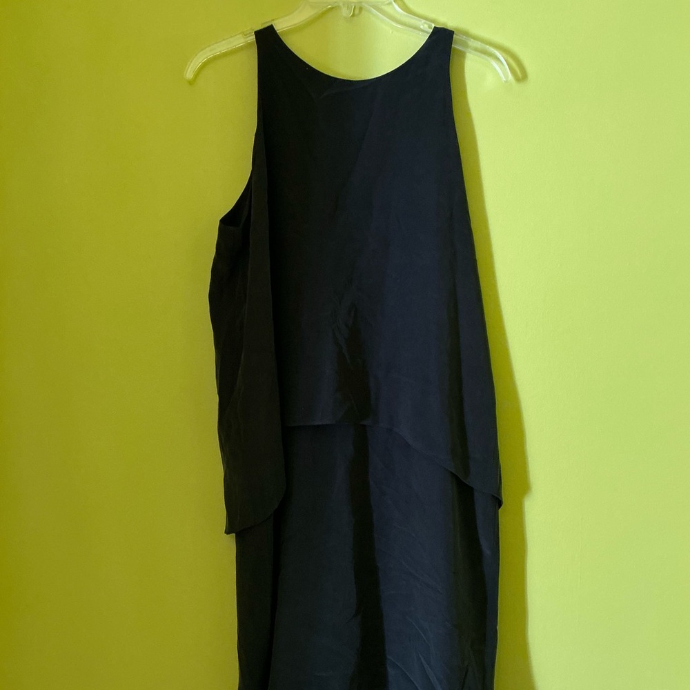 100% Silk Black Layered Shift Dress – Size 6